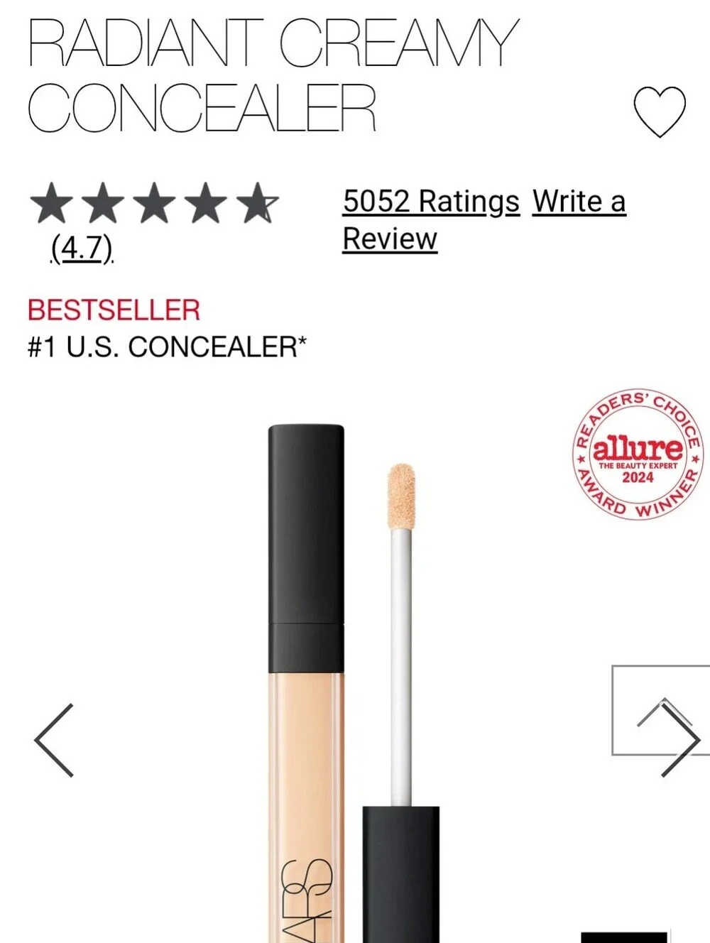 NARS RADIANT CREAMY CONCEALER 2.75 Light Cannelle NEW MSRP $36